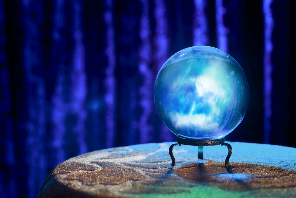 Magic crystal ball on a table