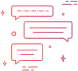 three chat messages going back and forth surrounded by stars