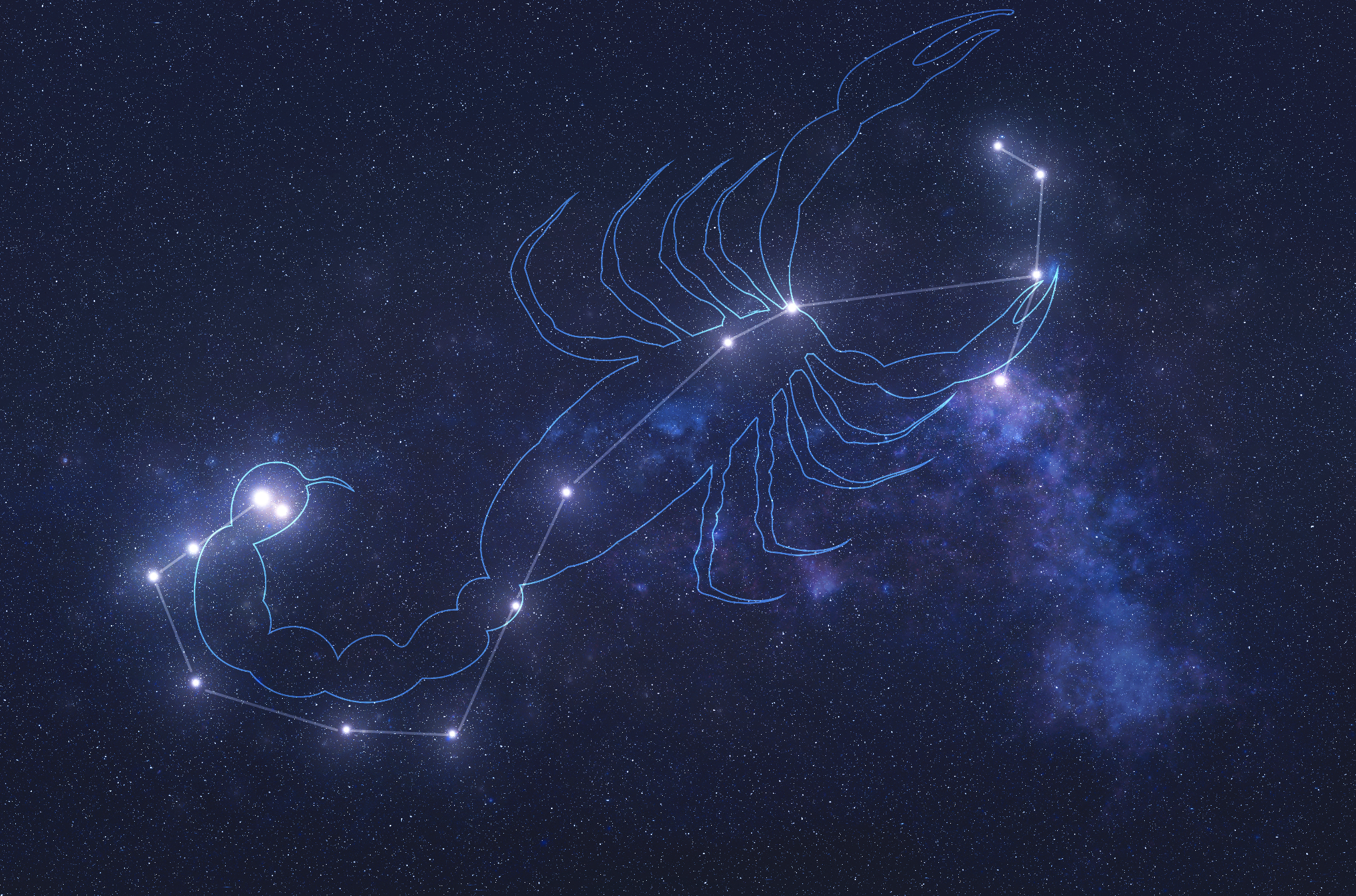 Star sign of Scorpio in the stars
